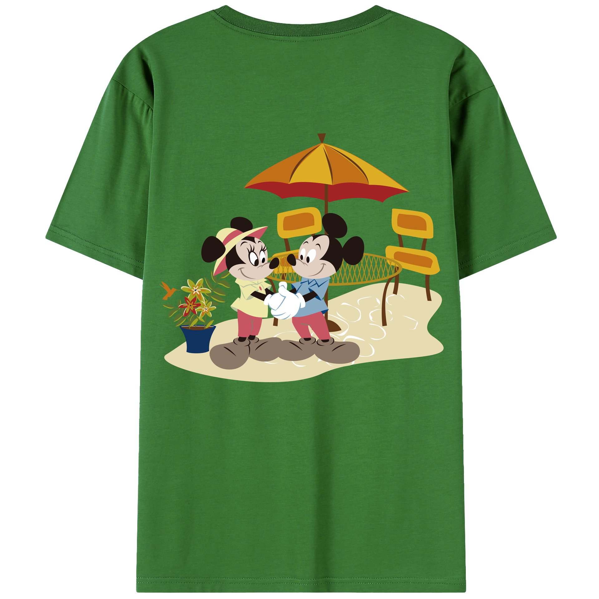 （画像用） ミッキーマウス Mickey Mouse レディース半袖Tシャツ(バックプリント)
